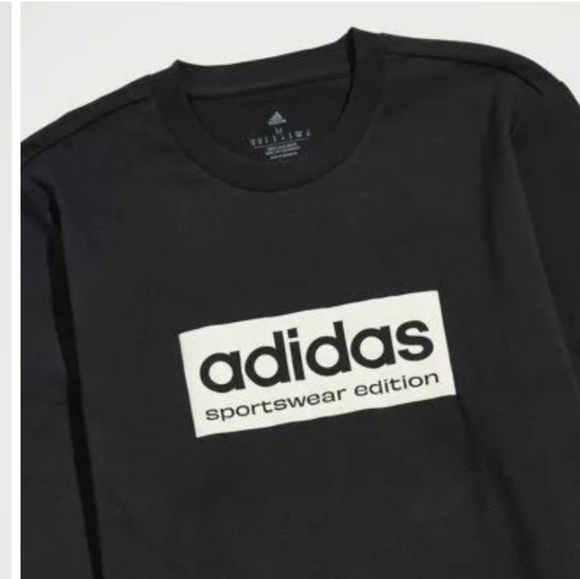 💥BUY 2 GET 1 FREE ADIDAS Lounge Long Sleeve Tee in Black, Men's M & L, $45.00 - Picture 2 of 5